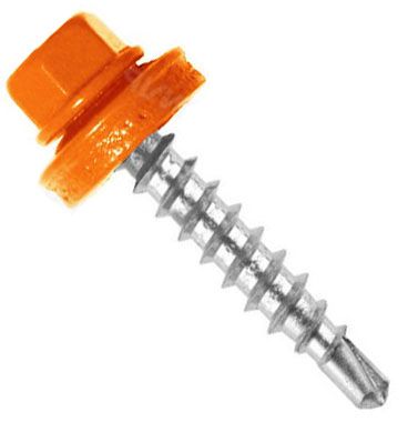 Саморез кровельный со сверлом 4,8х32 RAL 1003 сигнальный желтый - фото